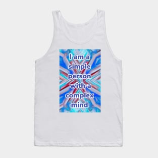 Teal, red, blue, abstract print with “simple person” quote Tank Top